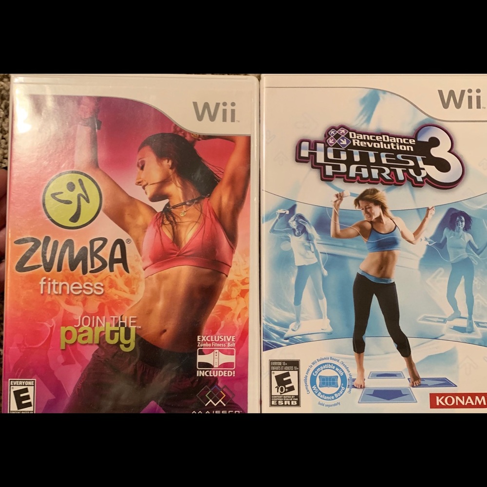 Never Used 2Wii Games Zumba workout and Dance Part